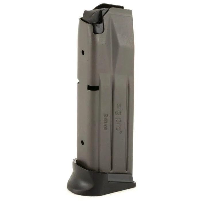 primary-54462 Sig Sauer SP2022 Handgun Magazine, gray angled side view with black base plate