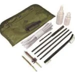 PS Products AR15/M16 cleaning kit with green pouch, black rods, brushes, patches and bottles