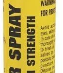 PS Products Eliminator pepper spray, front view of yellow canister with black flip top