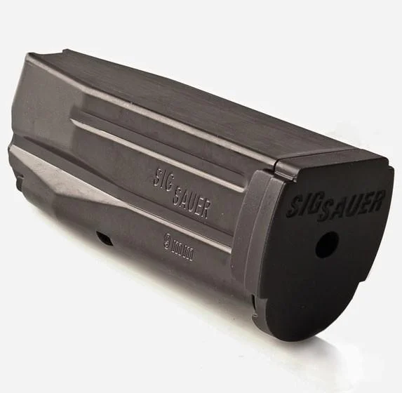 Sig Sauer P250/P320 Subcompact Magazine black metal magazine, angled side view