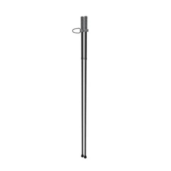AOB Bog Deadshot Compact Standing Bipod, black folded view with narrow paired legs