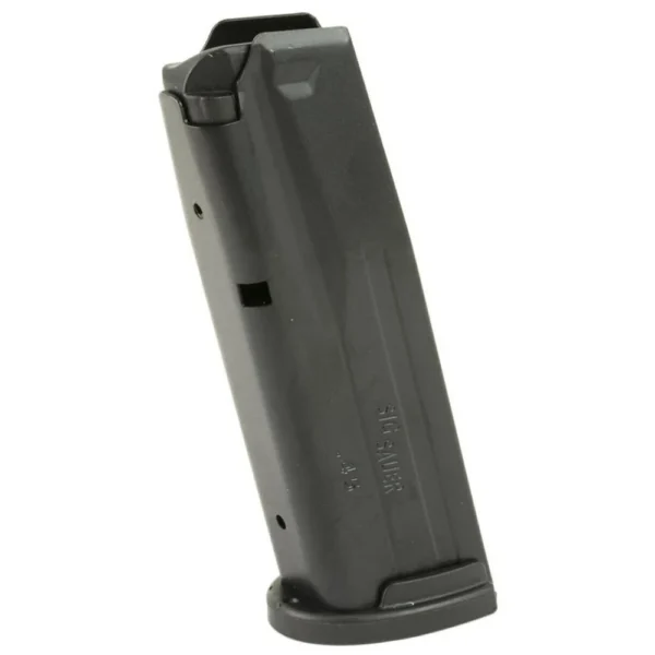 Sig Sauer P320 Full/Carry Handgun Magazine, angled view in matte black with extended base plate