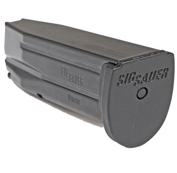 primary-54520 Sig Sauer P250/P320 Full-Size Magazine, dark gray angled view with baseplate visible