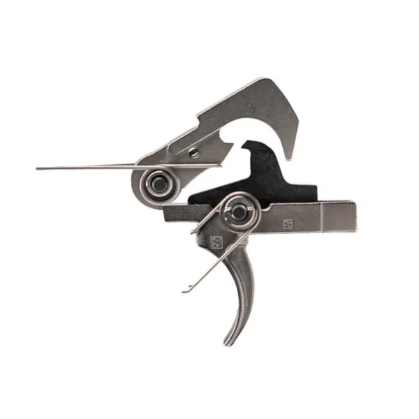Angstadt Arms ENH AR-9 PCC Trigger, silver trigger assembly in side view