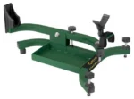 AOB Caldwell Lead Sled Solo Rifle Rest, green metal rest in angled side view