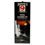 Hoppe's .38 CLMSHELL PISTL CLEANING KIT black retail box front with pistol graphic
