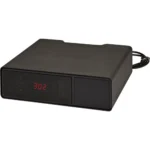 Hornady RAPiD Handgun Safe Night Guard black front view with red digital clock display