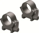 Leupold 2-Piece Precision-Fit QRW2 Weaver-Style Rings, two matte black rings in angled view