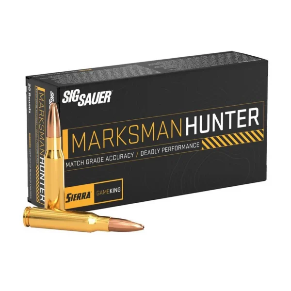 Sig Sauer Marksman Hunter GameKing Rifle Ammunition .308 Win 165gr HPBT 2700 fps 20/ct
