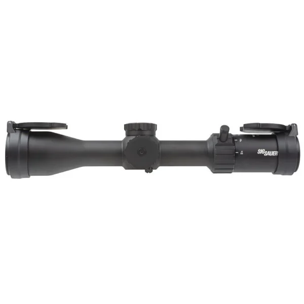 Sig Sauer Whiskey 4 Low Profile Rifle Scope, black, left side with capped turrets