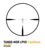 Sig Sauer Tactical Tango-MSR LPVO scope reticle view with black stadia and red center markings