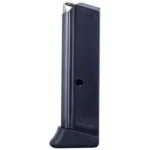 Mec-Gar Walther PPK/S handgun magazine, blued front view with finger-rest floorplate