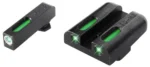 Truglo TFX Tritium/Fiber-Optic Day/Night Sights Fits GLOCK 17 / 17L 19 22 23 24 26 27 33 34 35 38 AND 39 - White Outline