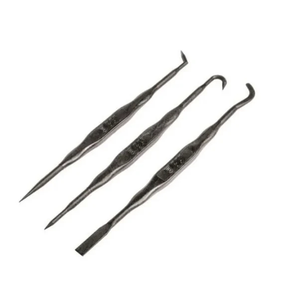 The Allen Company Breakthrough Double-Ended Picks, three black picks with hooked and pointed tips