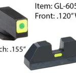 AMERIGLO CAP SET G/Y FOR GLK 42/43, black front and rear sights with green and yellow inserts