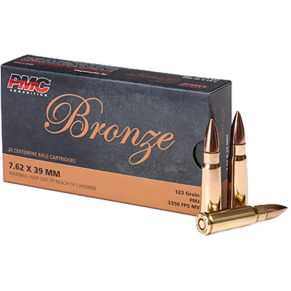 PMC AMMUNITION PMC Bronze Rifle Ammunition 7.62x39mm 123 gr FMJ 2350 fps 20/ct