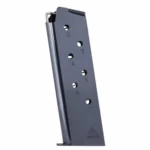 Mec-Gar 1911 Full Size handgun magazine, blued side view with numbered witness holes