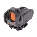 Meprolight MEPRO M22 BULLSEY, black optic in front-left view with orange-tinted lens and rail mount