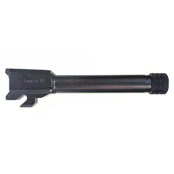 Sig Sauer Full Size Barrel P320, black side view with threaded muzzle and locking surfaces