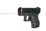 LaserMax Internal Laser Sight for Glock 26/27/33 Gen 1-3, pistol with red laser beam visible