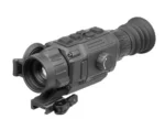 AGM RattlerV2 25-256 Thermal Rifle Scope, black angled front view with mount and rubber eyecup