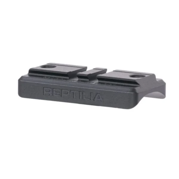 Reptilia Saddle Mount, black angled top view with dual mounting slots