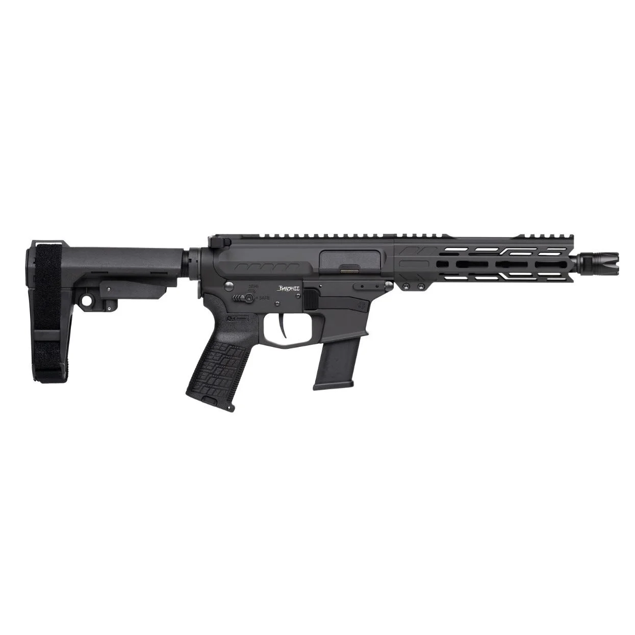 primary-54813 Cmmg Inc. CMMG Banshee MKG Fixed Ejector Handgun 45 Auto 13rd Magazine 8" Barrel RipBrace Armor Black