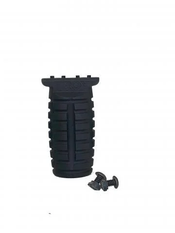 TROY SOCC Vertical Forward Grip in black with ribbed sides and mounting screw