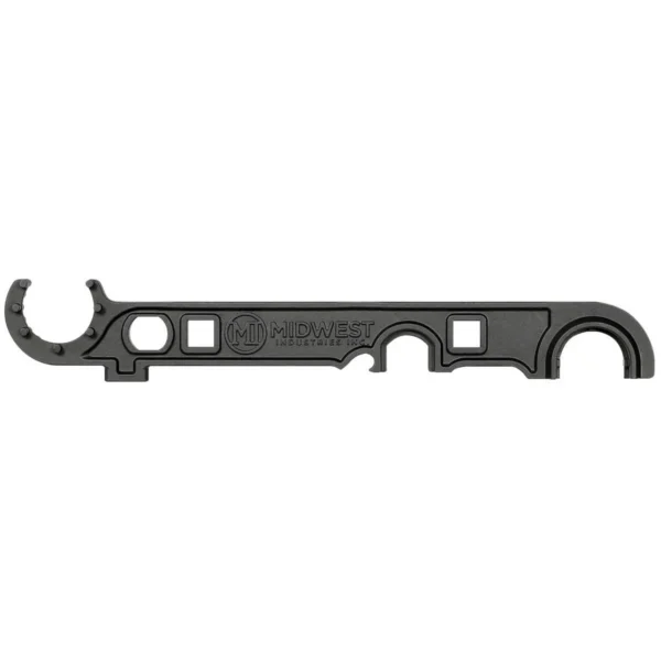 Midwest Industries AR Professional Armorer's Wrench, black side view with multiple cutouts