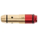 LASERLYTE LASER CARTRIDGE 380ACP brass and red cartridge, side view