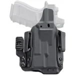 Mission First Tactical Pro Series IWB Light Holster for Sig P365, black front view with belt clips