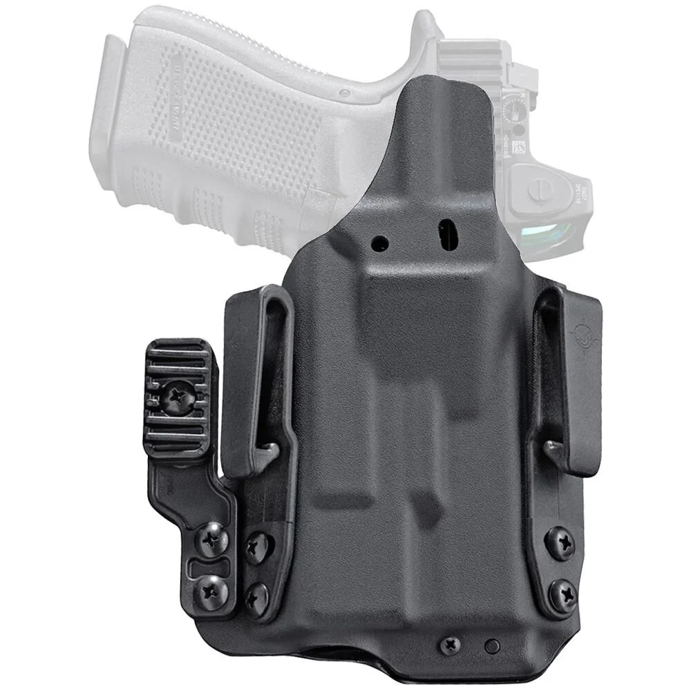 primary-54849 Mission First Tactical Pro Series IWB Light Holster for Sig P365, black front view with belt clips