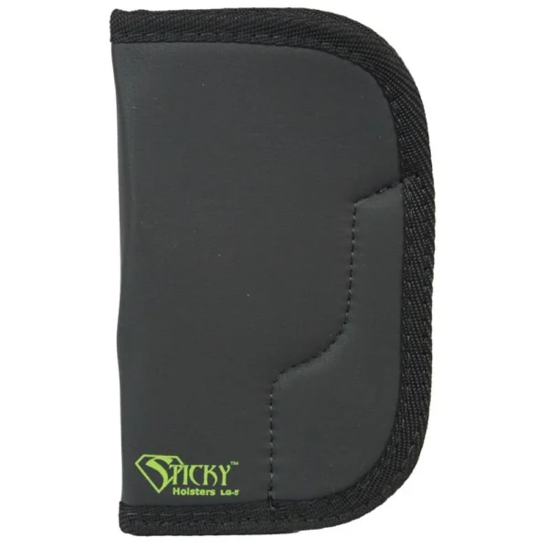 Sticky Holsters Large Sticky Pocket Holster for 4-inch Revolvers, grey front view with black edging