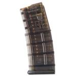 Elite Tactical Systems Carbon Smoke Gen 2 AR-15 Rifle Magazine, translucent brown, front view