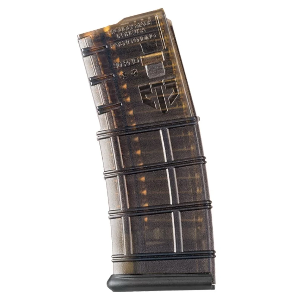 primary-54862 Elite Tactical Systems Carbon Smoke Gen 2 AR-15 Rifle Magazine, translucent brown, front view