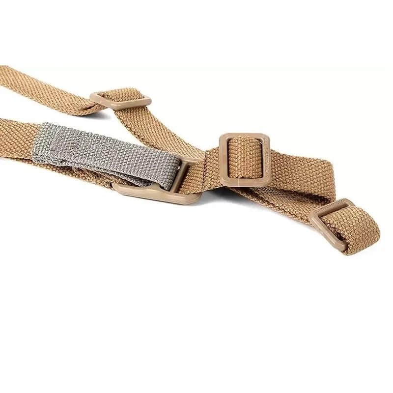 primary-54874 Blue Force Gear Vickers ONE Sling coyote brown, laid flat with buckle and adjustment hardware