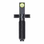 Night Fision Tritium Front Sight Post, black front view with yellow-ringed sight insert