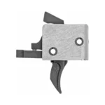 CMC AR-15 Match Combat Curved trigger, side view with silver housing and black curved trigger