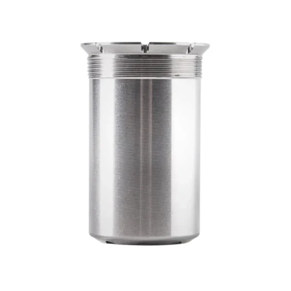 Dead Air Blast Shield Insert for Pyro, silver cylindrical insert in front view with threaded rim