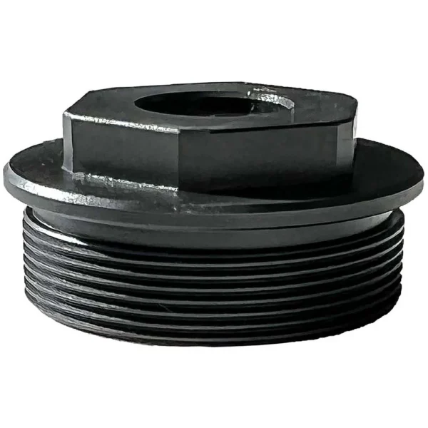 BANISH Direct Thread Mount 11/16x24, black angled view with threaded base and hex top
