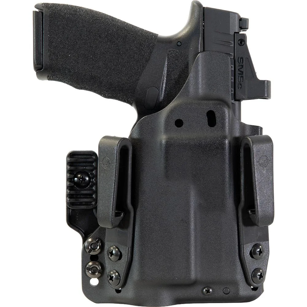 primary-55019 Mission First Tactical Pro Series IWB Hellcat PRO holster, black front view with belt clips