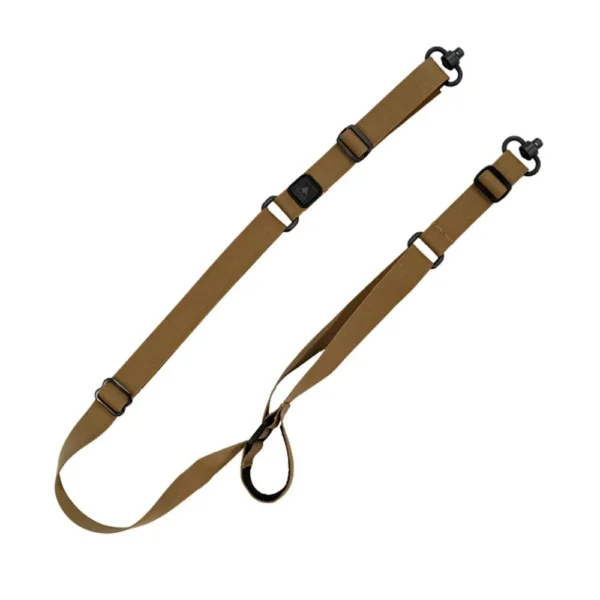 Grovtec QS 2-Point Sabre Rifle Sling, coyote brown straps with black push-button swivels