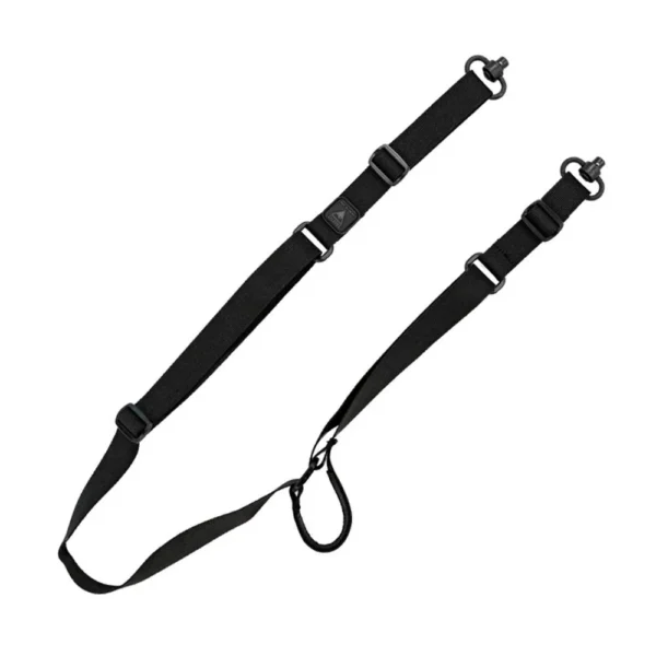 Grovtec QS 2-Point Sabre Rifle Sling black laid-flat view with push-button swivels and adjusters