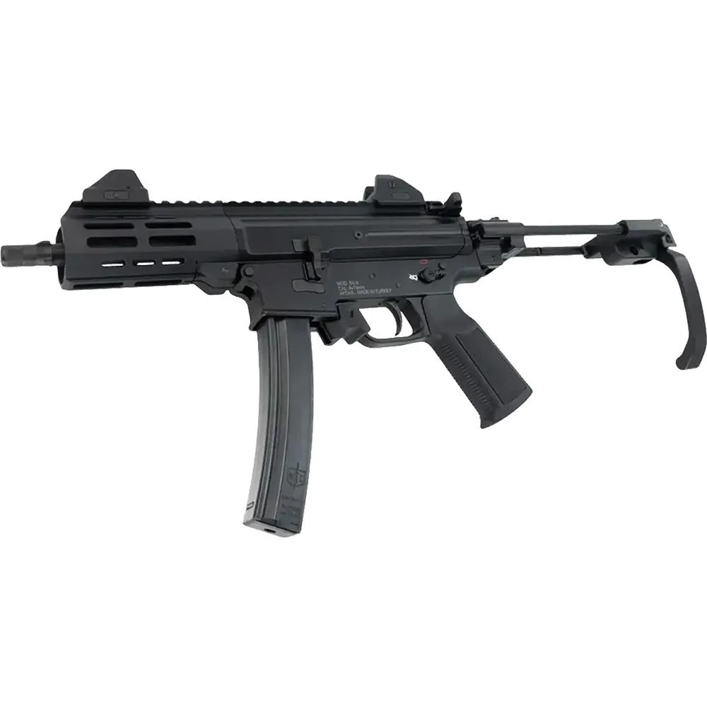 primary-55042 SDS Arms SDS Imports Mac IX Handgun 9mm Luger 30rd Magazines (2) 6.5" 1/2x28 Threaded Barrel Black with J-Brace