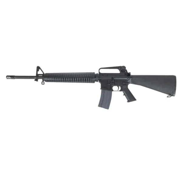 H&R M16A2 black rifle, right-side view with fixed stock, carry handle and inserted magazine