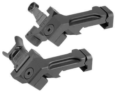 Midwest 45Degree Off Set Sights, angled view of black front and rear sight set