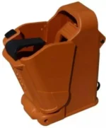 Maglula UpLULA Universal Pistol Mag Loader/Unloader orange-brown angled view with black lever