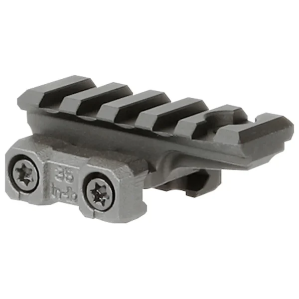 Midwest Industries MK2 1913 Riser, gray five-slot rail shown at an angle with two side screws