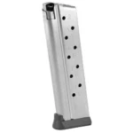 Armscor MAG ROCK ISLAND 22TCM/9MM 10RD, silver magazine angled upright with black base plate