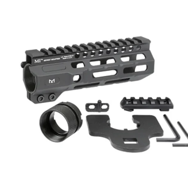 Midwest Industries Combat Rail, black M-LOK handguard with top rail and mounting hardware